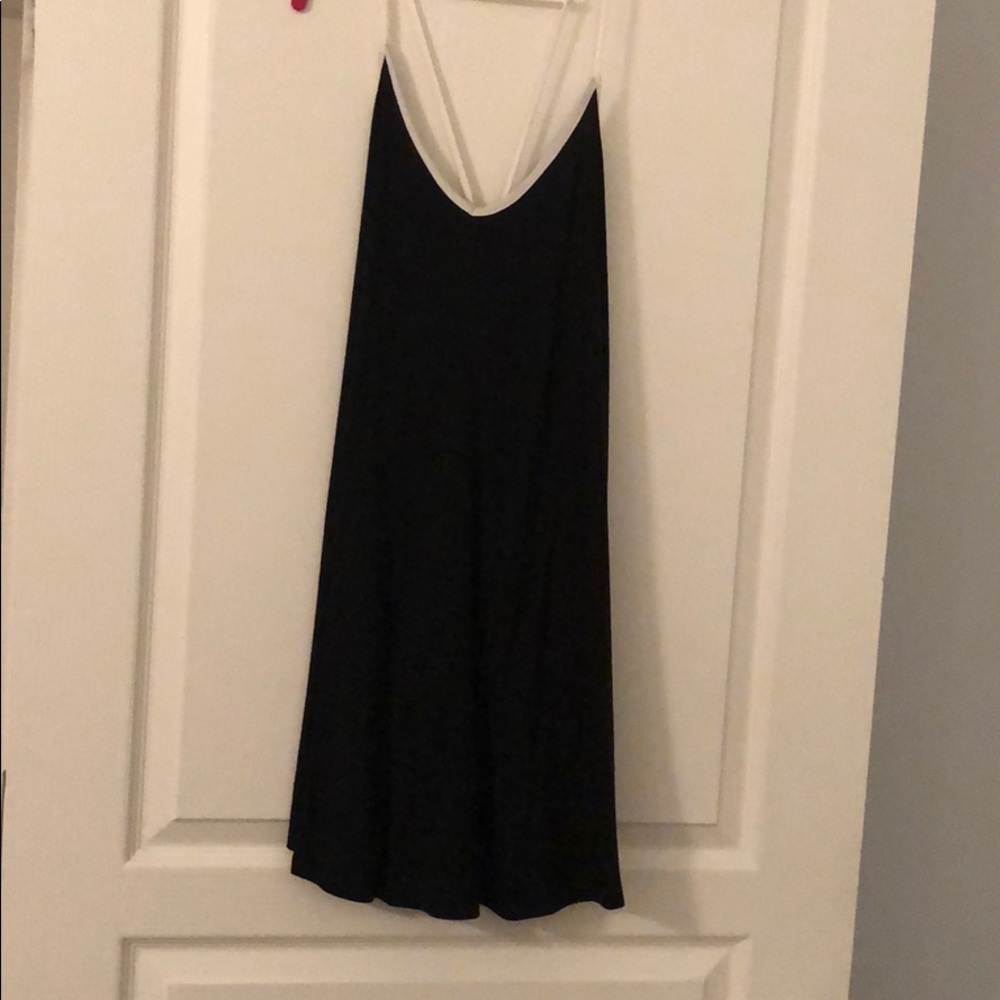 Black Dress, White Straps
